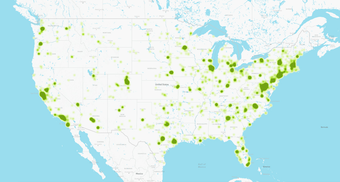 Atlas targeting heatmap